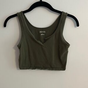 Dark green cropped tank top